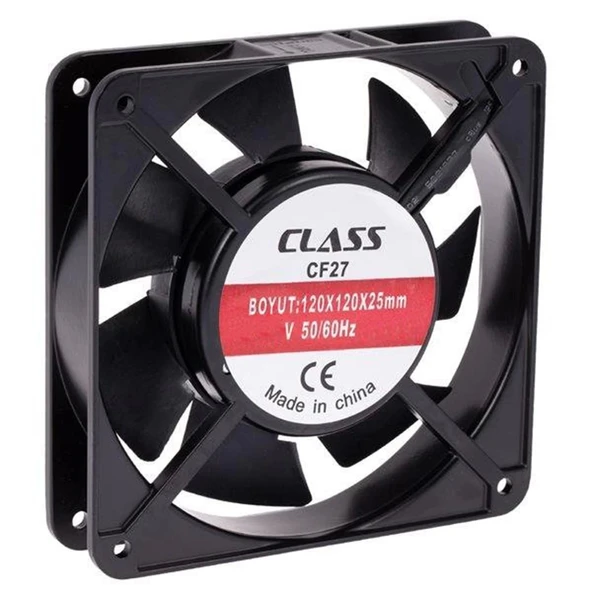 CLASS 120x120x38 Dc 12v Plastik Pano Soğutma Havalandırma Fanı (CF275 2 Kablolu 12 Volt 0.34 Amper) ürün görseli 1