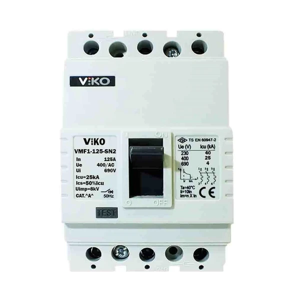 VİKO VMF1-125  3x125A Sabit Termik Kompakt Şalter 25k ürün görseli 1
