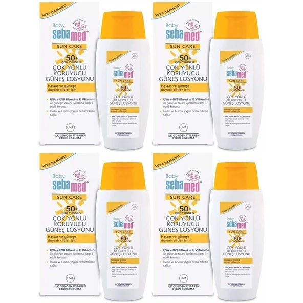 Sebamed Sun Care Bebek Güneş Losyonu Kremi 50+ Faktör 150ML (Hassas Ciltler İçin) (4 Lü Set) ürün görseli 1