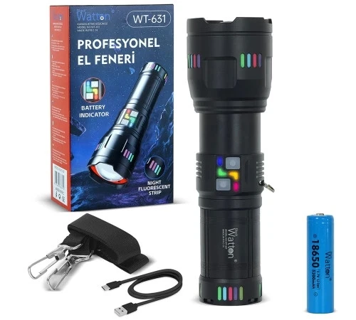 Watton Wt-631 30000 Lümen Lazer Etkili El Feneri ürün görseli 1