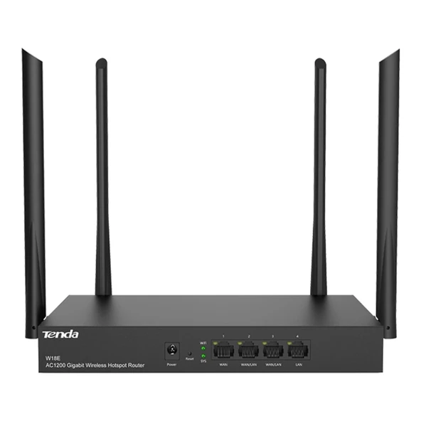 TENDA W18E AC1200 4port Kablosuz Hotspot Router ürün görseli 1