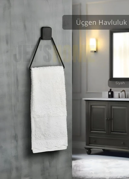Üçgen Havluluk Paslanmaz Çelik Banyo Havluluk Düzenleyici Siyah ürün görseli 1