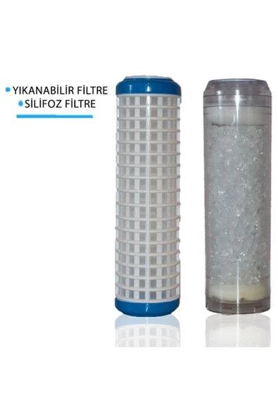WaterMelon  Daire Bina Sayaç Girişi 10" Inc 2 Aşama ( Yıkanabilir , Silifoz ) Yedek Filtre Seti ürün görseli 1