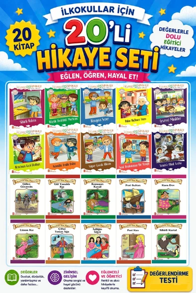 2.ve 3.Sınıflar İçin 20 li Hikaye Seti (64 Sayfa) ürün görseli 1