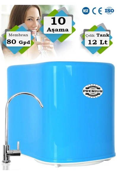 WaterMelon  Premium 10 Aşamalı 12 Lt Metal Tanklı Süper Sarım Membran Teknolojili  Su Arıtma Cihazı ürün görseli 1