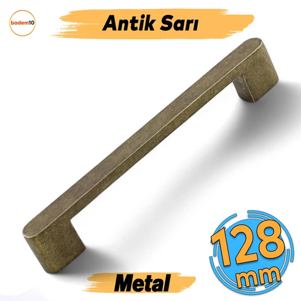 Uhud Kulp 128 mm Antik Sarı Metal Mutfak Mobilya Çekmece Mutfak Dolap Dolabı Kulpları Kapak Kulbu ürün görseli 1