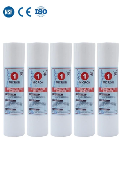 WaterMelon  Açık Kasa Su Arıtma Cihazı 10 Inc 1 Mikron Sediment Spun Filtre ( 5 Adet ) ürün görseli 1
