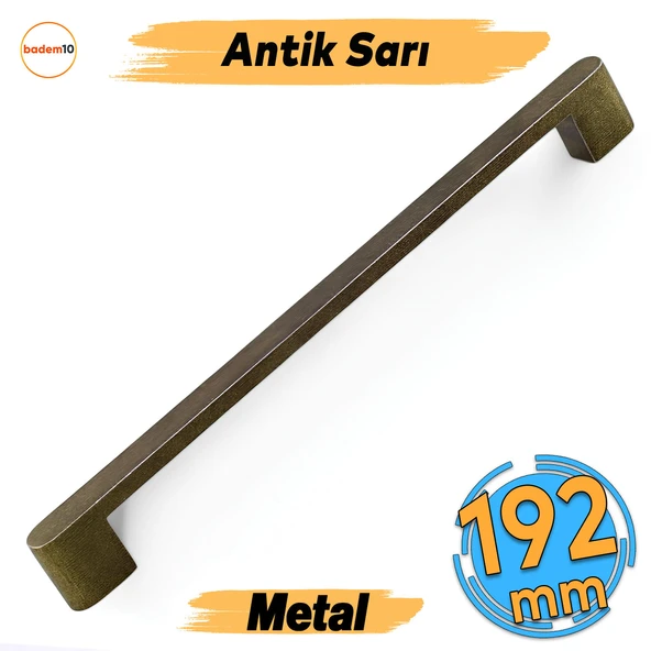 Uhud Kulp 192 mm Antik Sarı Metal Mutfak Mobilya Çekmece Mutfak Dolap Dolabı Kulpları Kapak Kulbu ürün görseli 1