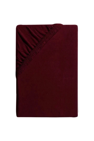 Bordo Büyük Boy Penye Lastikli Çarşaf 180 x 200 cm ürün görseli 1
