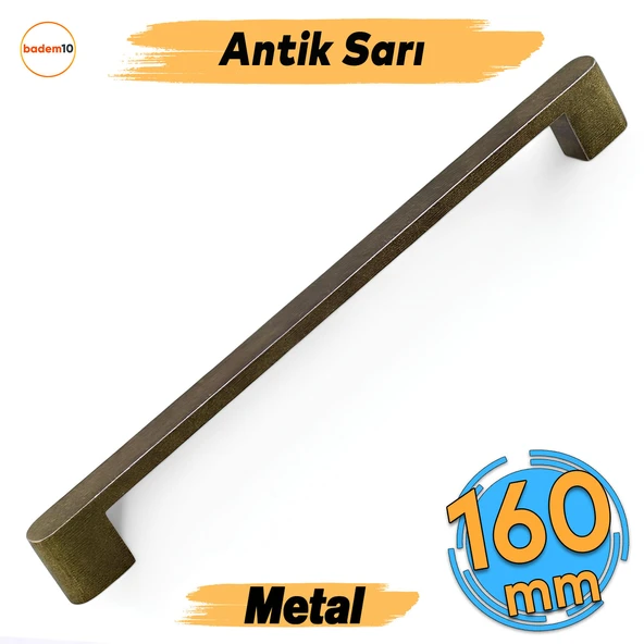 Uhud Kulp 160 mm Antik Sarı Metal Mutfak Mobilya Çekmece Mutfak Dolap Dolabı Kulpları Kapak Kulbu ürün görseli 1