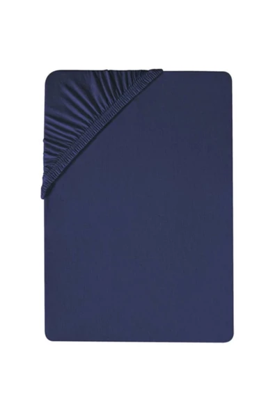 Çift Kişilik Penye Lastikli Çarşaf Lacivert 160 x 200 ürün görseli 1