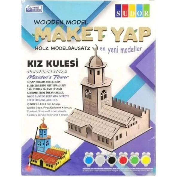 SUDOR AHSAP MAKET KIZ KULESI BOYAMA B.BOY MD2-05 ürün görseli 1