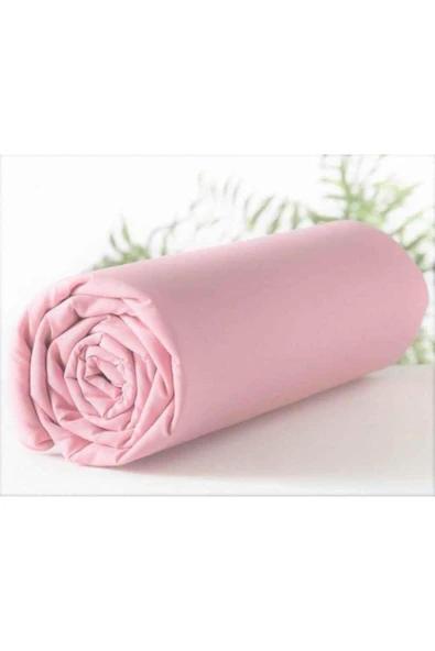 Pembe Ranforce Tek Kişilik Lastikli Çarşaf ürün görseli 1