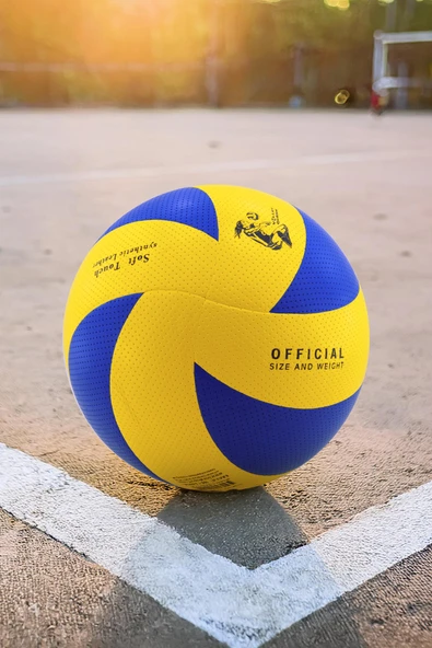 Voleybol Topu Lamineli Beton Zemin Soft Touch İç-Dış Mekana Uygun 8 Panel Sarı-Mavi 280 Gram ürün görseli 1