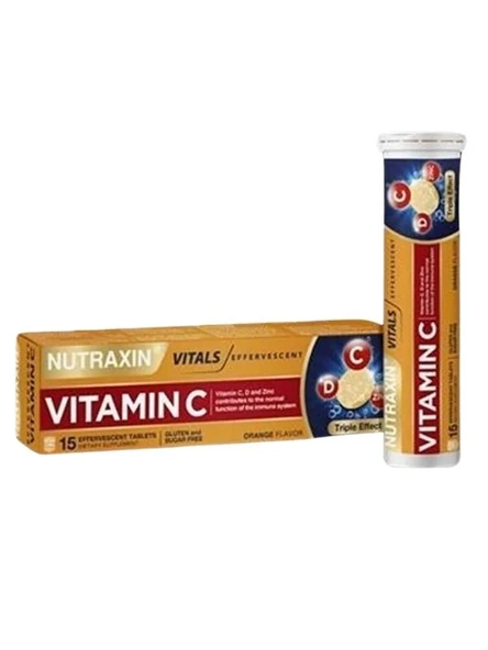 Nutraxin Vitamin C-D-Zinc 15 Efervesan Tablet ürün görseli 1