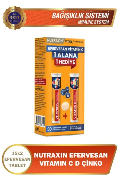 Nutraxin C-D Zinc Efervesan 2 Al 1 Öde Fırsat Paketi ürün görseli 1