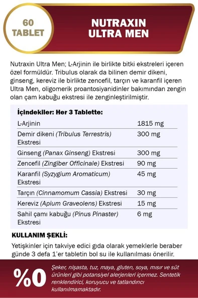 Nutraxin Ultramen 60 Tablet - Resim 2