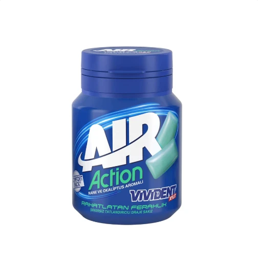 Vivident Air Action Nane Okaliptus Aromalı Şekersiz-Tatlandırıcılı Draje Sakız Kutu 67g ürün görseli 1