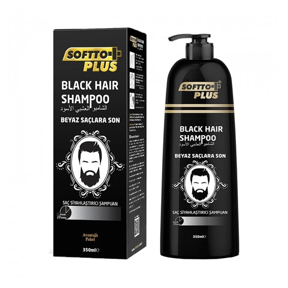 Softto Plus Black Hair Şampuan 350 ml siyahlaştırıcı ürün görseli 1
