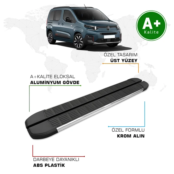 FA OTOMOTİV Citroen Berlingo Yan Basamak Kısa Şasi 2024 Model ve Sonrası S-Line ürün görseli 1