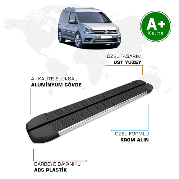FA OTOMOTİV Volkswagen Caddy Yan Basamak 2004 - 2019 Model S-Line ürün görseli 1