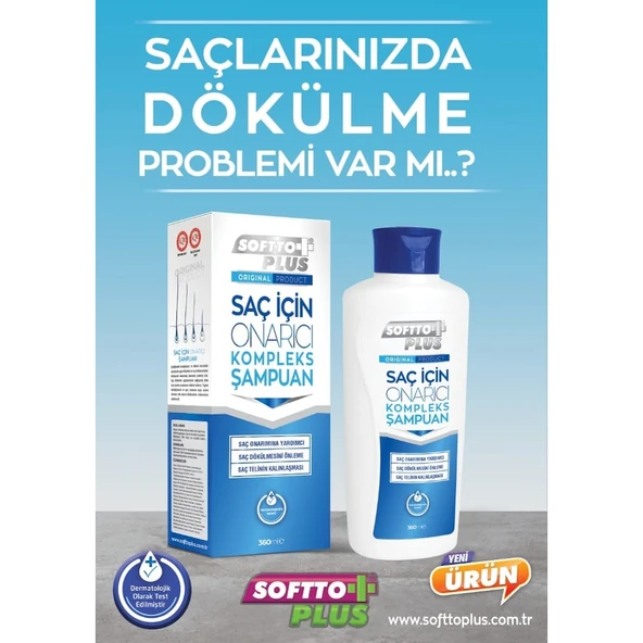 Softto Plus Saç İçin Onarıcı Kompleks Şampuan 360 ml ürün görseli 1
