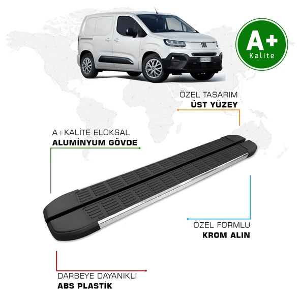 FA OTOMOTİV Fiat Doblo Panelvan Yan Basamak Uzun Şasi 2024 Model ve Sonrası S-Line ürün görseli 1