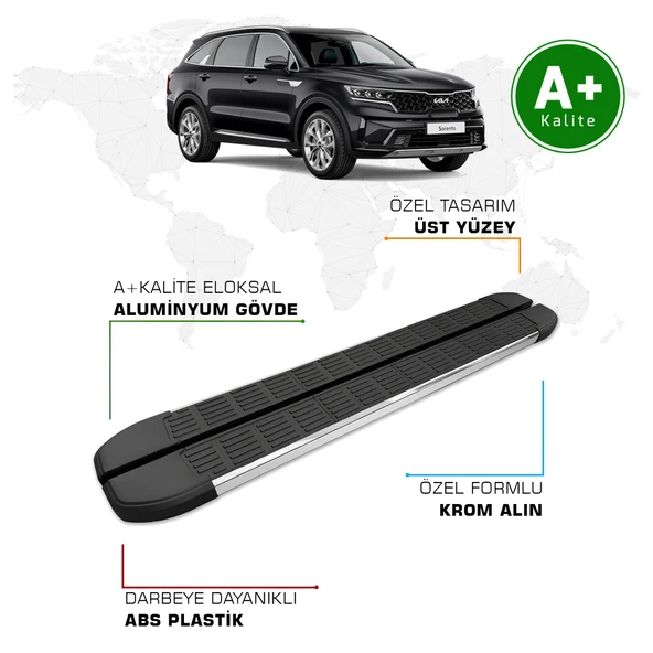 FA OTOMOTİV Kia Sorento Yan Basamak 2022 Model ve Sonrası S-Line ürün görseli 1