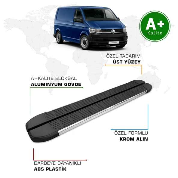 FA OTOMOTİV Volkswagen Transporter Yan Basamak Kısa Şasi 2016 - 2018 Model S-Line ürün görseli 1
