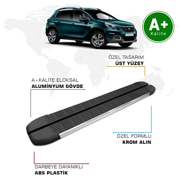 FA OTOMOTİV Peugeot 2008 Yan Basamak 2013 - 2019 Model S-Line ürün görseli 1