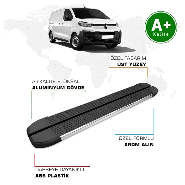 FA OTOMOTİV Citroen Jumpy Yan Basamak Kısa Şasi 2017 Model ve Sonrası S-Line ürün görseli 1