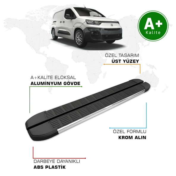 FA OTOMOTİV Fiat Doblo Panelvan Yan Basamak Uzun Şasi 2023 Model ve Sonrası S-Line ürün görseli 1