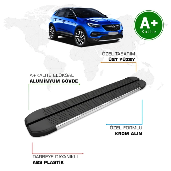 FA OTOMOTİV Opel Grandland X Yan Basamak 2017 - 2024 Model S-Line ürün görseli 1