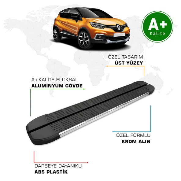 FA OTOMOTİV Renault Captur Yan Basamak 2014 - 2020 Model S-Line ürün görseli 1