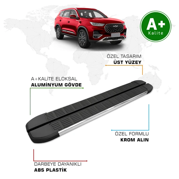 FA OTOMOTİV Chery Tiggo 8 Yan Basamak 2022 Model ve Sonrası S-Line ürün görseli 1