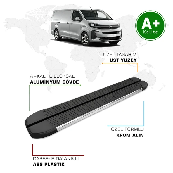 FA OTOMOTİV Opel Vivaro Yan Basamak Uzun Şasi 2021 Model ve Sonrası S-Line ürün görseli 1