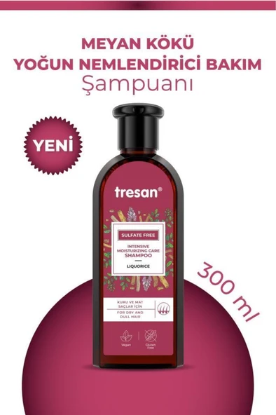 Tresan Meyan Kökü Yoğun Nemlendirici Sülfatsız Şampuanı 300 ml ürün görseli 1