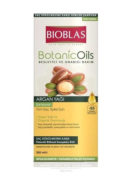 Bioblas Botanic Oils Argan Yağlı Saç Dökülmesine Karşı Besliyici Onarıcı Şampuan 360 Ml ürün görseli 1
