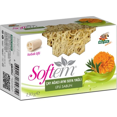 Softem Çay Ağacı ve Aynı Sefa Yağlı Kabak Lifli Sabun 130 gr ürün görseli 1