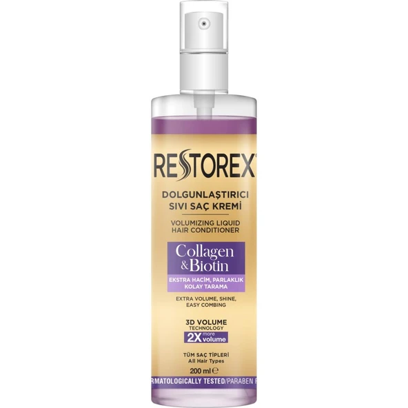 Restorex Collagen Biotin Dolgunlaştırıcı Sıvı Saç Kremi 200 ml ürün görseli 1