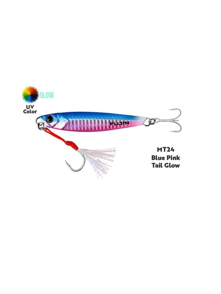 Fujin Jig-X Jigging Jig Yem  Blue Pink Tail Glow 40 Gr ürün görseli 1