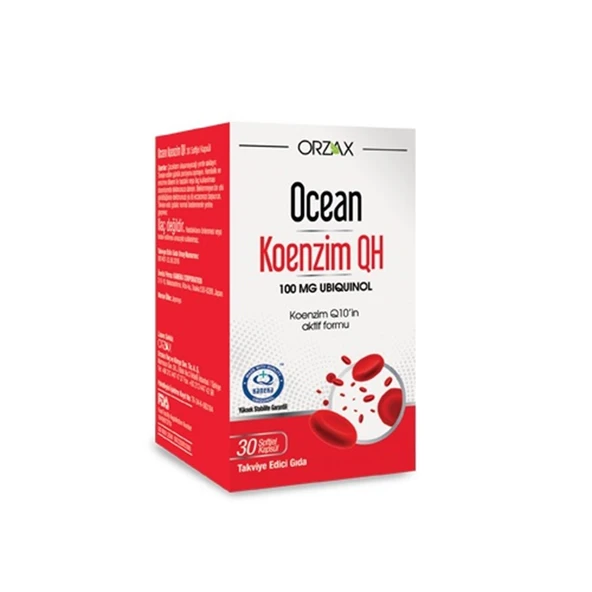 Orzax Ocean Koenzim QH 100 mg Ubikinol 30 Softjel Kapsül ürün görseli 1