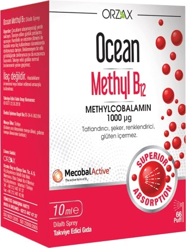 Orzax Ocean Methyl B12 1000 Mcg 5 mL Sprey ürün görseli 1