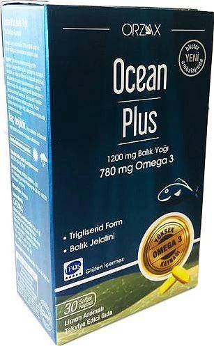 Orzax Ocean Plus Omega 3 Balık Yağı Limon 30 Softjel Kapsül ürün görseli 1