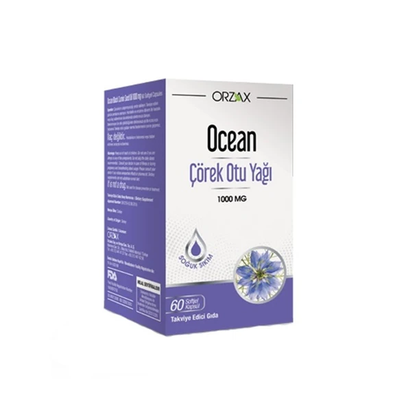 Orzax Ocean Çörek Otu Yağı 1000 mg 60 Softjel Kapsül Soğuk Sıkım ürün görseli 1