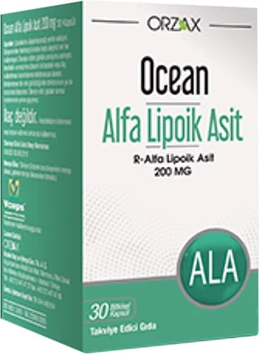 Orzax Ocean Alfa Lipoik Asit 200 mg 30 Kapsül ürün görseli 1