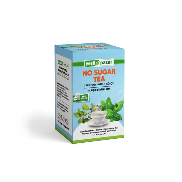 Yeşil Pazar Cinnemalı Barut Ağaçlı No Sugar Tea 45 Poşet Çay ürün görseli 1