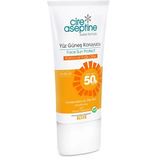 Cire Aseptine Yüz Güneş Koruyucu Karma ve Yağlı Ciltler 50+SPF 50 ml ürün görseli 1