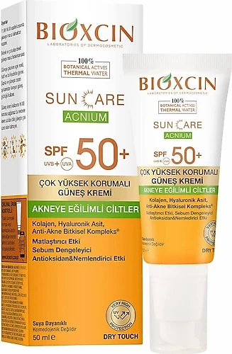 Bioxcin Sun Care Acnium Spf 50 Akneye Eğilimli Ciltler Çok Yüksek Koruma Güneş Kremi 50 Ml ürün görseli 1