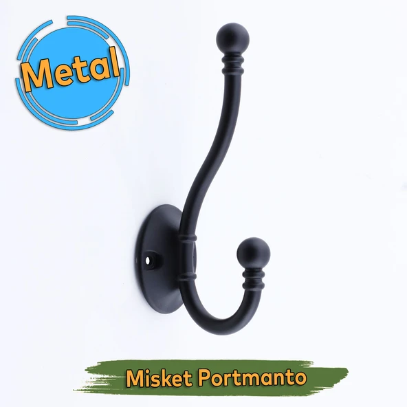 Misket Askı Siyah Vestiyer Portmanto Dolap Askılık Askılığı Duvar Banyo Mutfak Elbise Kıyafet Askısı ürün görseli 1